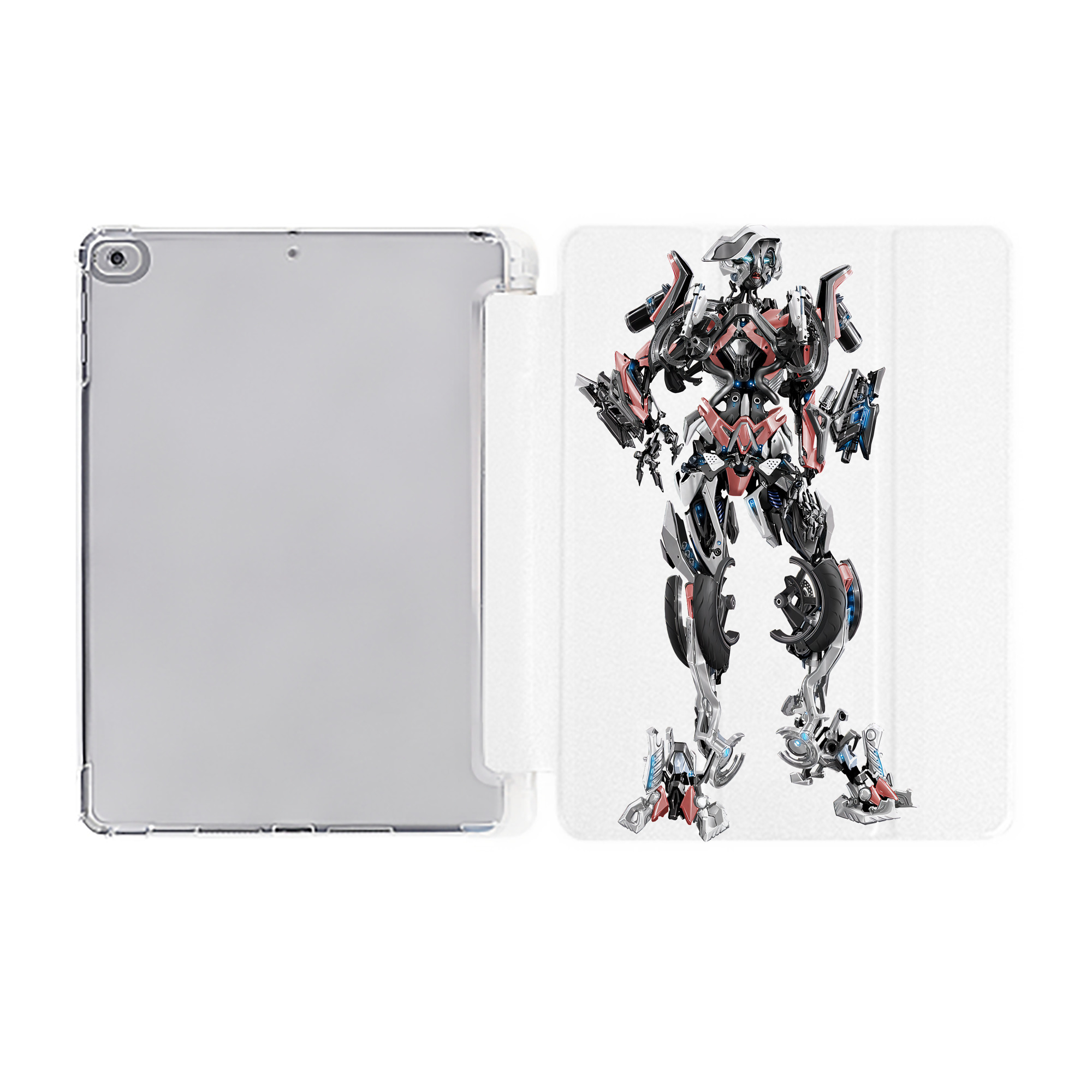 （画像用） Transformers トランスフォーマー IPad ケース ペン収納付き 三つ折りスタンド PUレザー×シリコン 対応機種9.5/10.5/10.9インチ